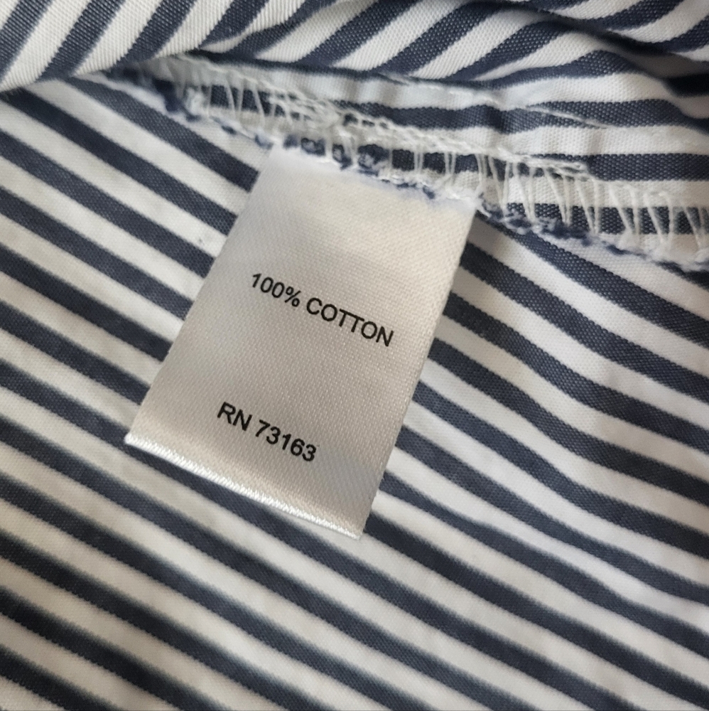 Cupio Off-Shoulder Navy Striped Blouse - Picture 7 of 8